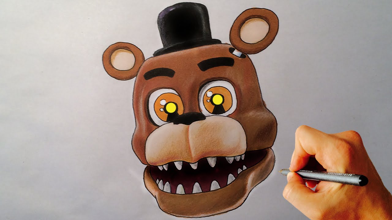How to draw adventure Nightmare Freddy from FNaF World drawing lesson