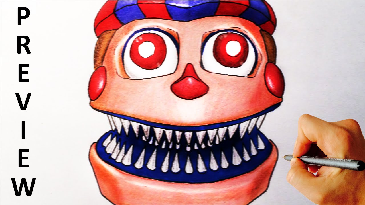 How to draw Nightmare Balloon Boy jumpscrare from Five Nights at Freddy