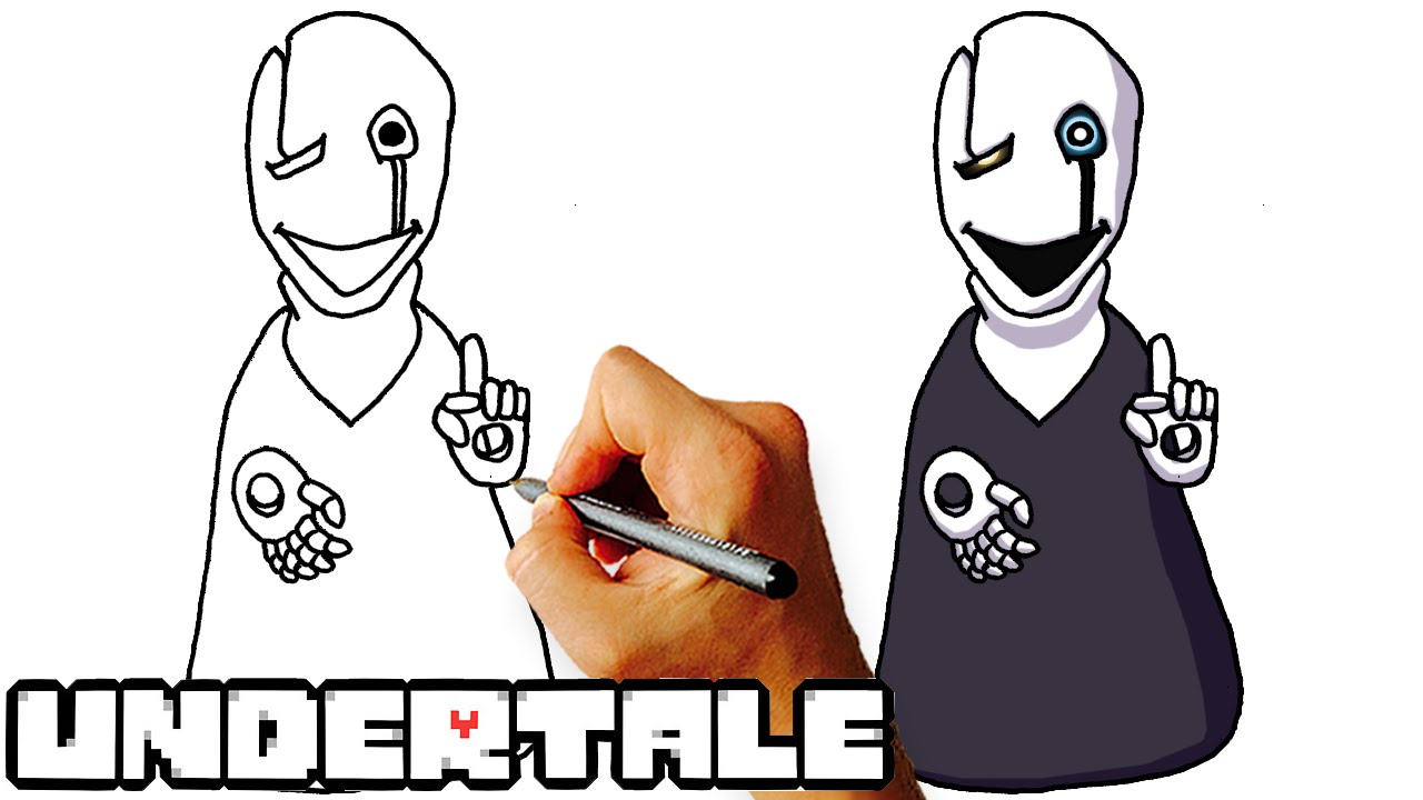 How to Draw W. D. Gaster from Undertale Step by Step Kids Art Lesson